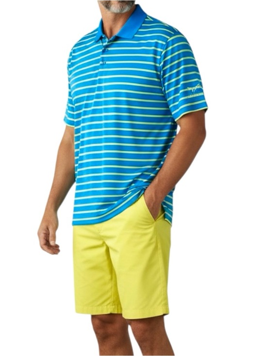 Under Armour Other - Under Armour Heat Gear Loose Polo  Florida Golf Course Blue Yellow Stripes Sz XL